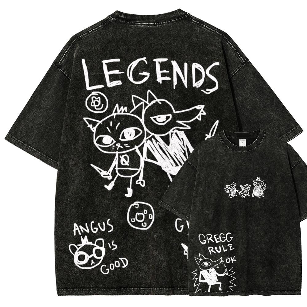 Notte nei boschi Maglietta lavata 2026 Nuovo Modello personalità Vestiti camicia Abbigliamento per tutto l'anno Retro Largo Oversize Taglia Plus Unisex