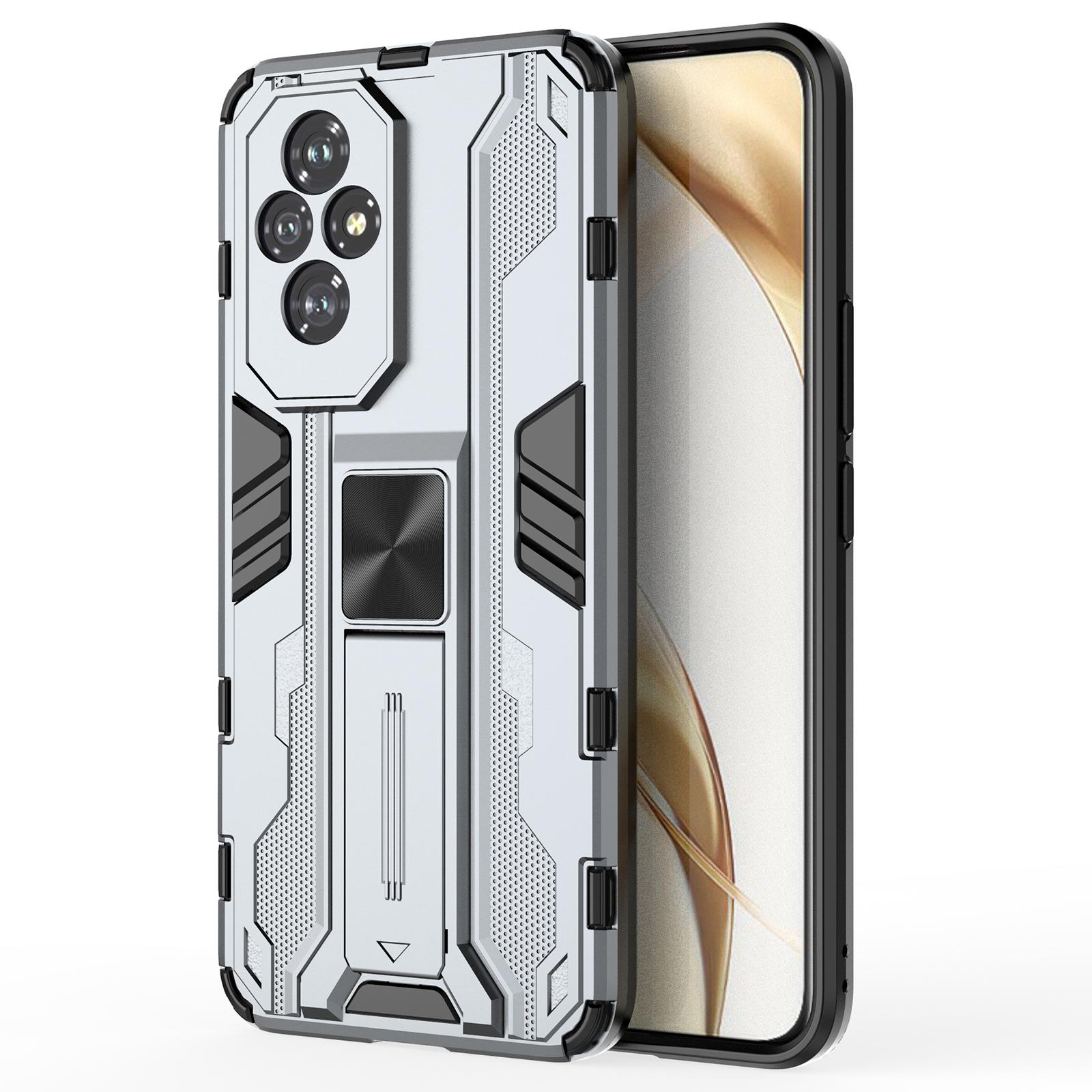

For Honor 200 5G Case PC+TPU Shockproof Phone Cover with Kickstand Grey