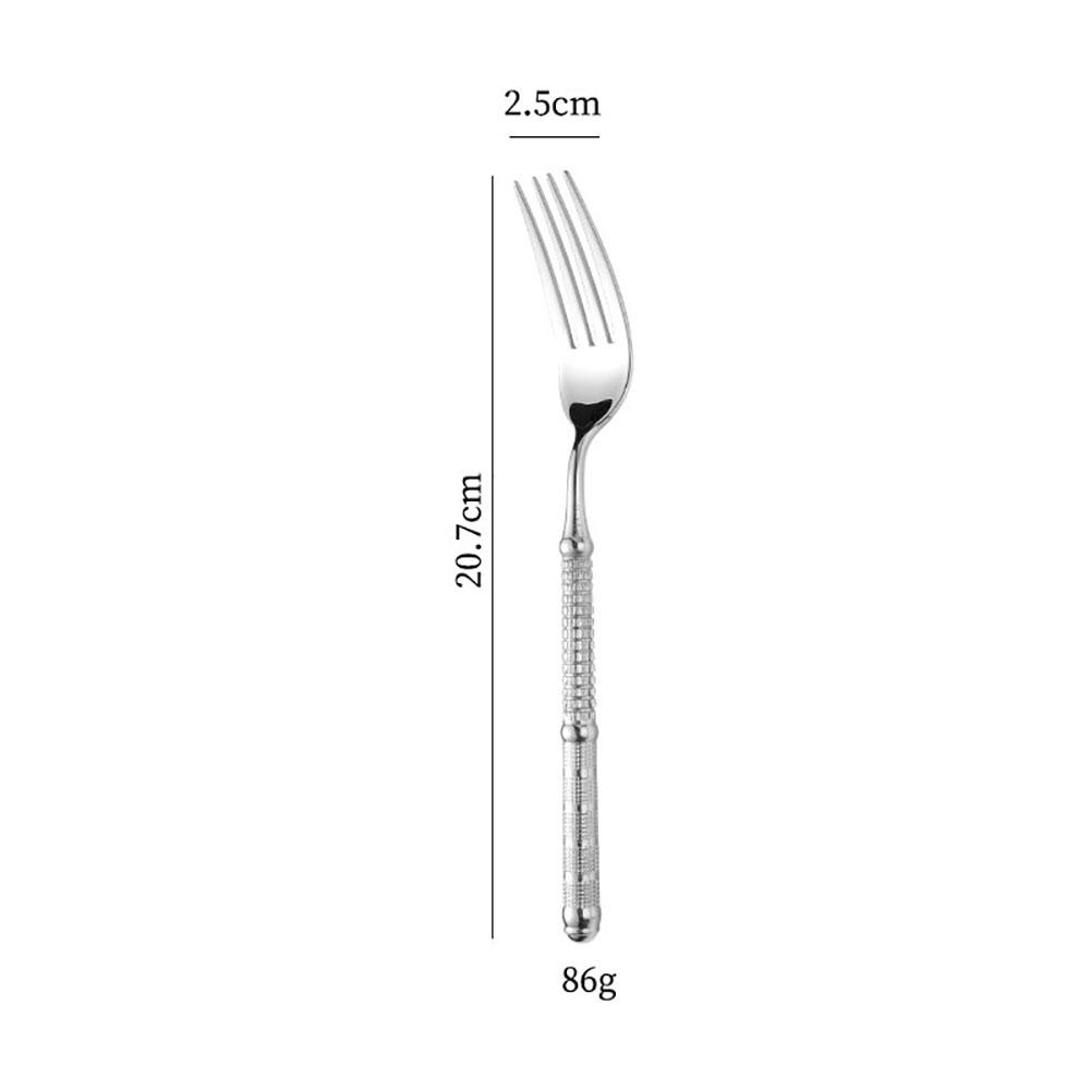 Light Luxury Stainless Steel Tableware Embossed Floral Pattern Knife Fork Spoon Set Durable Silverware for Home Restaurant