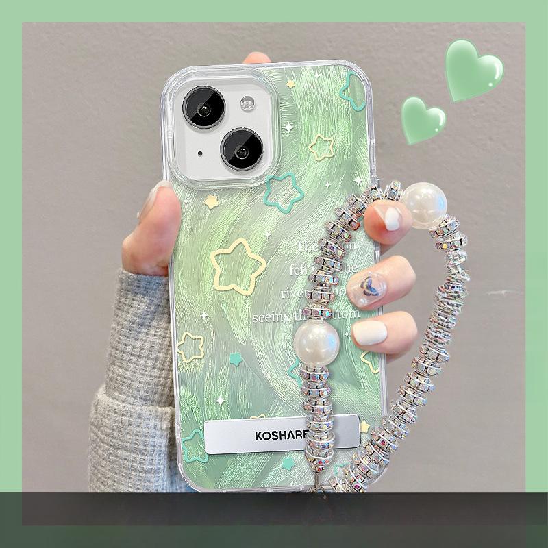 Applicable To Opporeno11pro Mobile Phone Case Vivos18 Smudged Star Bracket Bracelet Xiaomi 14 Feather Yarn