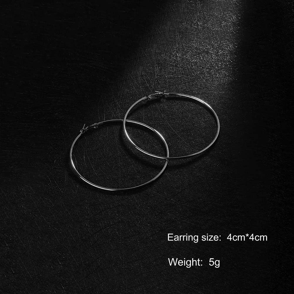 Geometric Metal Temperament Ring Punk Large Circle Ear Studs Hoop Earrings Fashion Jewelry