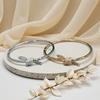 2026 Rope Knot Bracelet Women's Snap-on Full Diamond Kink Bracelet Copper Plated 18K Light Luxury Temperament High-end Hand Jewelry