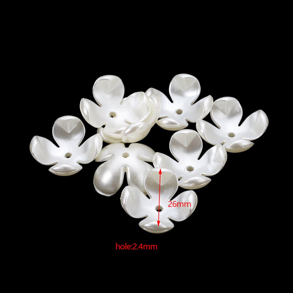 20 stuks/partij Acryl Bloemvormig Imitatie Parelkralen Bedeltjes Kralen Ketting Armband Decoratie Voor Doe-het-zelf Sieraden Maken Onderdelen