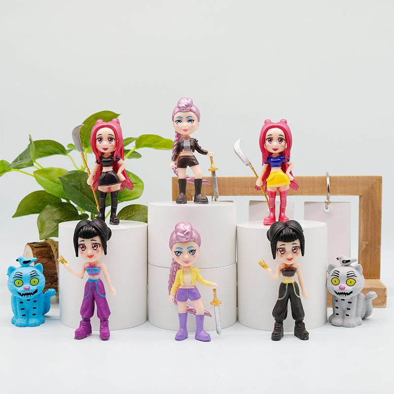 Action Figure Kpop Demons Hunters Figure Cartoon Hunters Tiger Rumi/Mira/Zoey  PVC Desktop Decoration Model Doll Toy Kids Gif