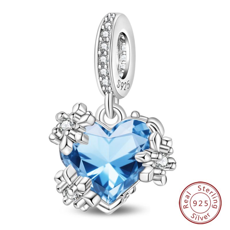 925 Silver Snowflake Snowman Penguin Charm Pendant Winter Jewelry Gift For Women DIY Birthday Present