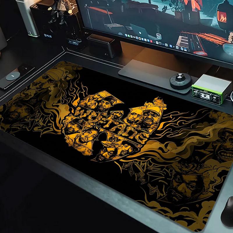 Wu Tang Clan Artwork Large Size Mouse Pad Large Gaming Table Cushion Nonslip Laptop Tablet Big Mousepad Xxl Mat Mini Pc Playmat With Lock Edge