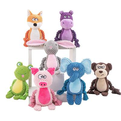 Stuffed Small Joint Dog Plush Chew Toy Indestructible Bite Resistant Sound Puppy Squeaker Dogs Rattle For Pet Toys Supplies