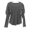 SNIDEL Border Pattern Long Sleeve Puff Sleeve Waffle Knit F Black Women Used