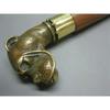 Gehstock im Vintage-Stil, Messing, Hundekopfgriff, Holz, viktorianischer Stil, Geschenk, Neu