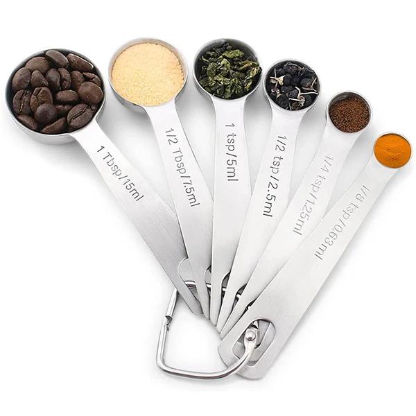 4/6Pcs Heavy-Duty Stainless Steel Measuring Spoons Set for Dry or Liquid, Fits in Spice Jar, Kitchen Tools