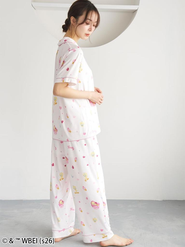 Shirt Long Cut Pants SET SHCO262110 PNK F [Snidel Home] [Set Item] [Tweety] Open-collar & Women's