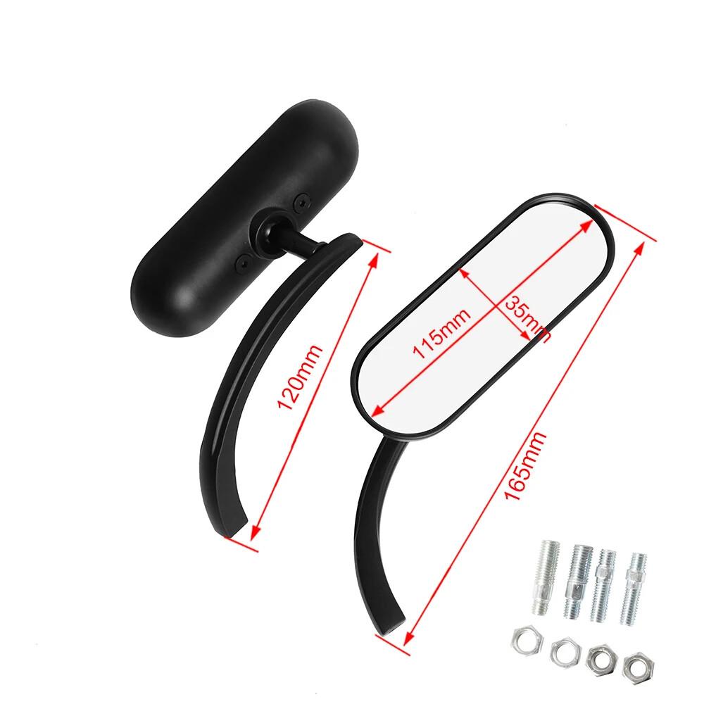 Pair Motorcycle Mini Oval Side Mirrors Fit For Harley Street Glide Road King US