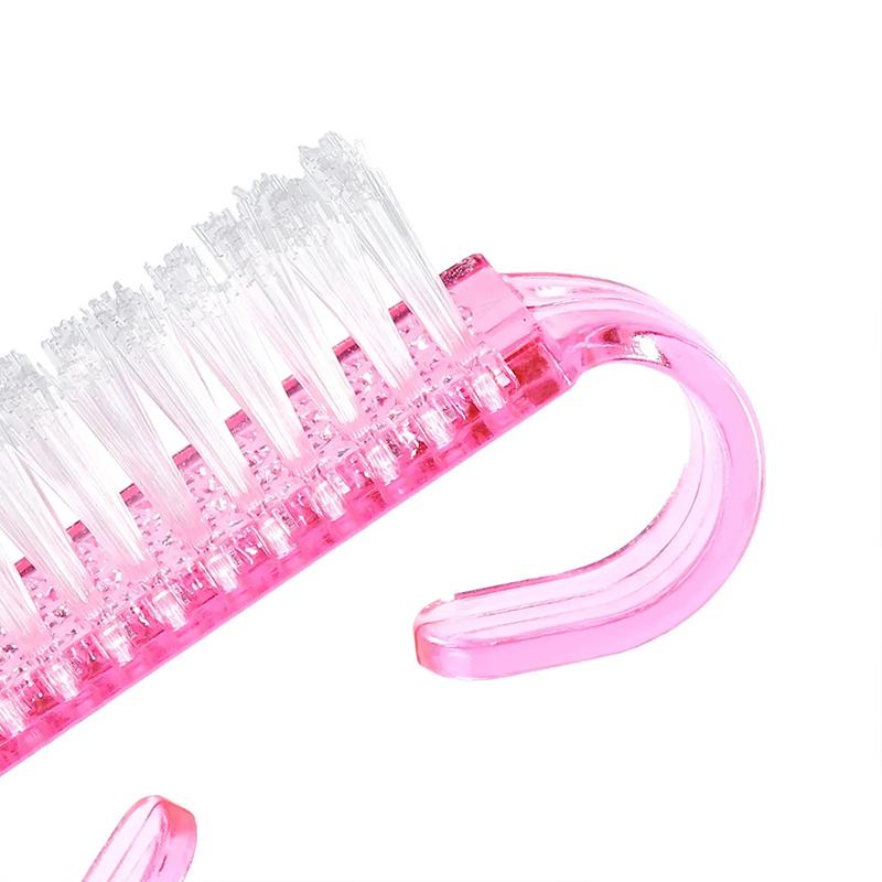 Pink Nail Art Manicure Pedicure Soft Remove Dust Plastic Cleaning Nail Brushes File Tools Set 1Pcs Acrylic Nail Brush