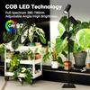 90W Dimmable Full Spectrum COB LED Triple-Head Floor Grow Light with High CRI 6/8/12H Timer Adjustable Height 43-83 Angle Stand