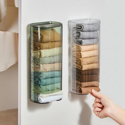 Elegante, wandmontierte, transparente Aufbewahrungsbox für Müllbeutel, Unterwäsche und Socken - Kein Bohren erforderlich