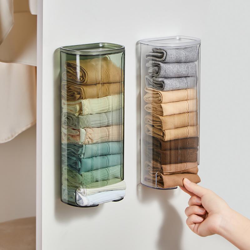 Punch-Free Wall-Mounted Trash Bag Storage Box - Transparent Plastic Wrap Sleeve Organizer for Kitchen