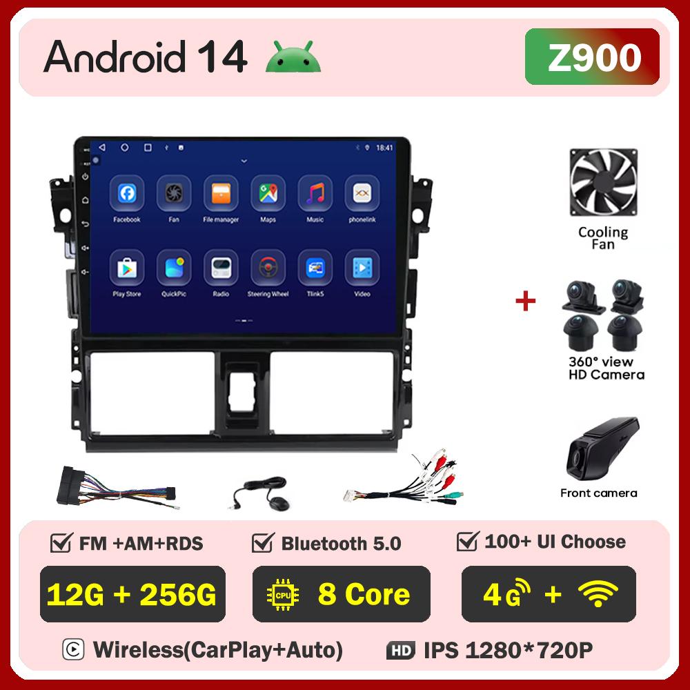 For Toyota Vios XP150 2013-2020 Car Radio Player Car Carplay Screen Autoradio Mirror Link Car Intelligent Systems Touch Screen