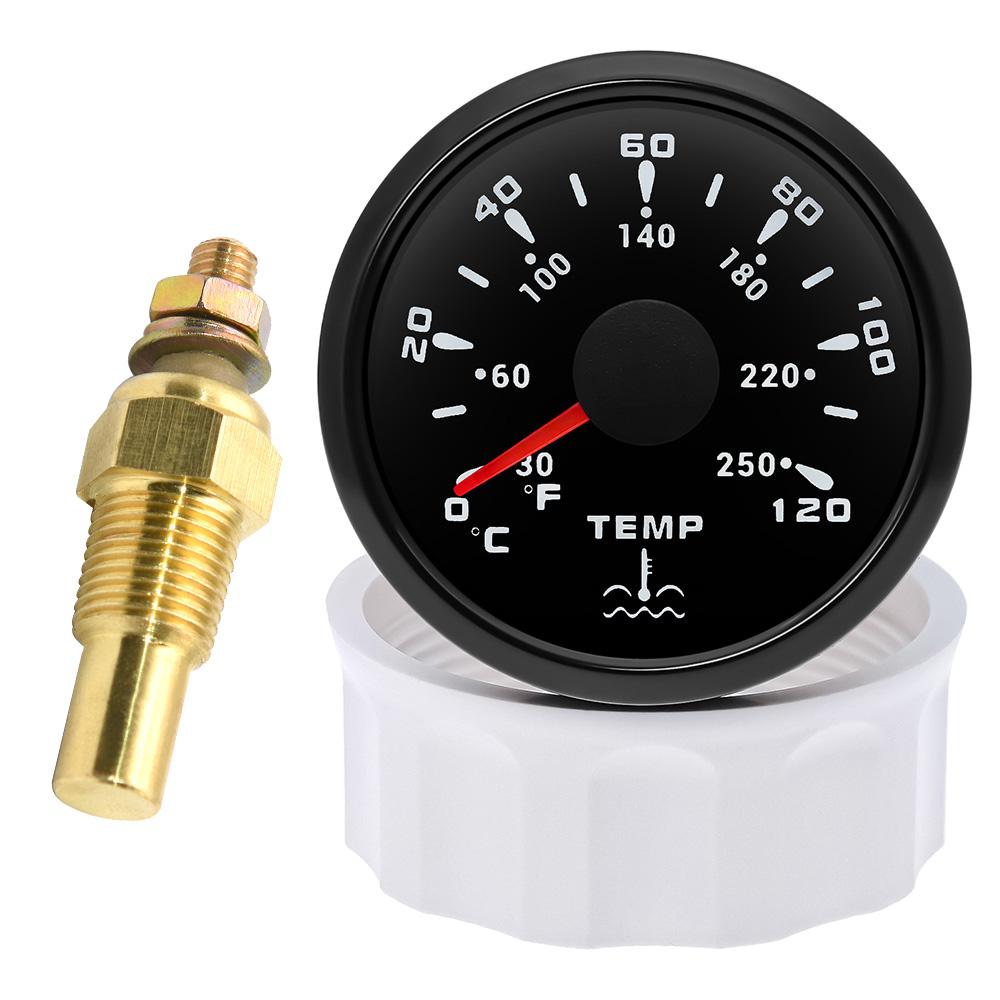 52MM Water Temperature Gauge with 7 Color LED Backlight 0-120 ℃ Water Temp Meter with Sensor (Option) For Marine Boat Car Truck