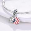 Original Charmscopper American Flag Eagle Beads Fit Charms Platabracelets For Women Jewelry Making Diy Fine Gifts