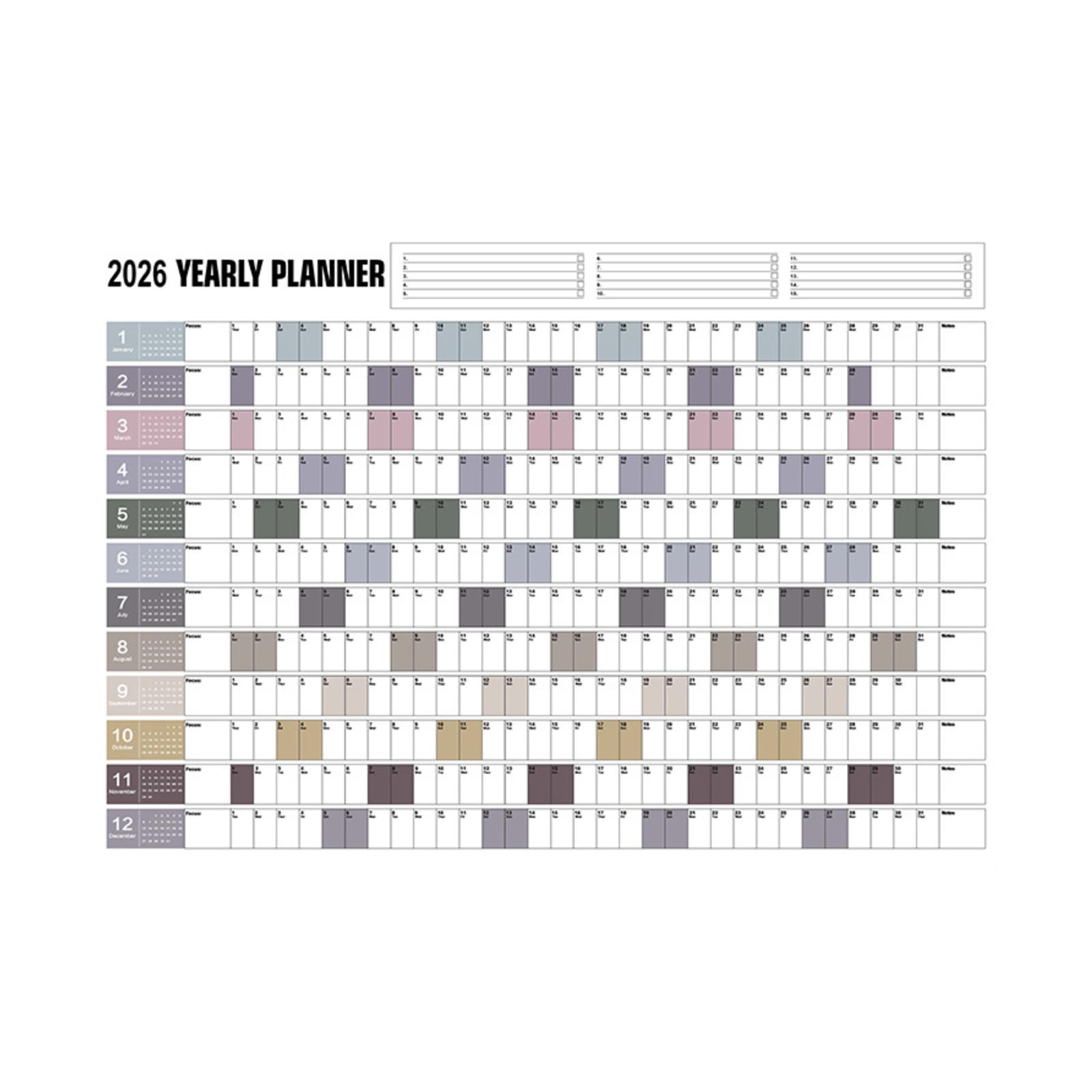 Круглогодичный настольный календарь-планер на английском языке, настольный и настенный календарь, креативный и минималистичный планер