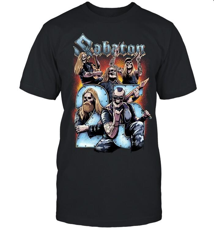 Футболка Sabaton 25-летний юбилей Хлопок Для мужчин Размер S-4XL M102 Унисекс Футболка XXL