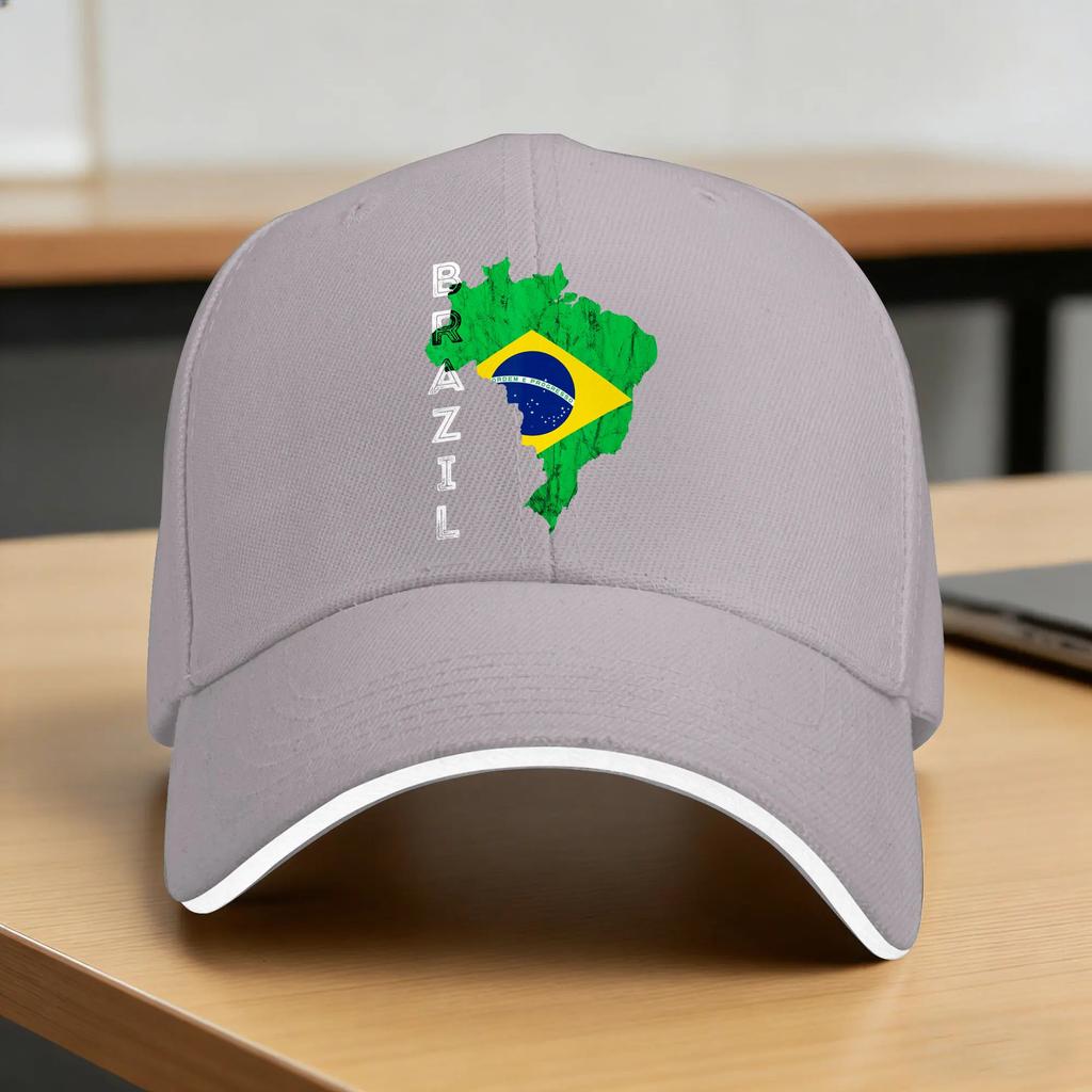 Brazil Map Brazilian Flag Brasil Brasilian Brazilian Pride Sun Baseball Cap Summer Unisex Women Trucker Hat Camping Snapback Cap