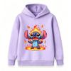 Kids Boys Girls Hoodie Angry Fire Stitch Graphic Print Pullover Hooded Sweatshirt Casual Long Sleeve Loose Fit Top For Teenagers Children Streetwear