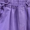 Women's Purple Cotton High-Waist Sporty Shorts - Japanese Style, Versatile, Slimming, Casual Summer Wear