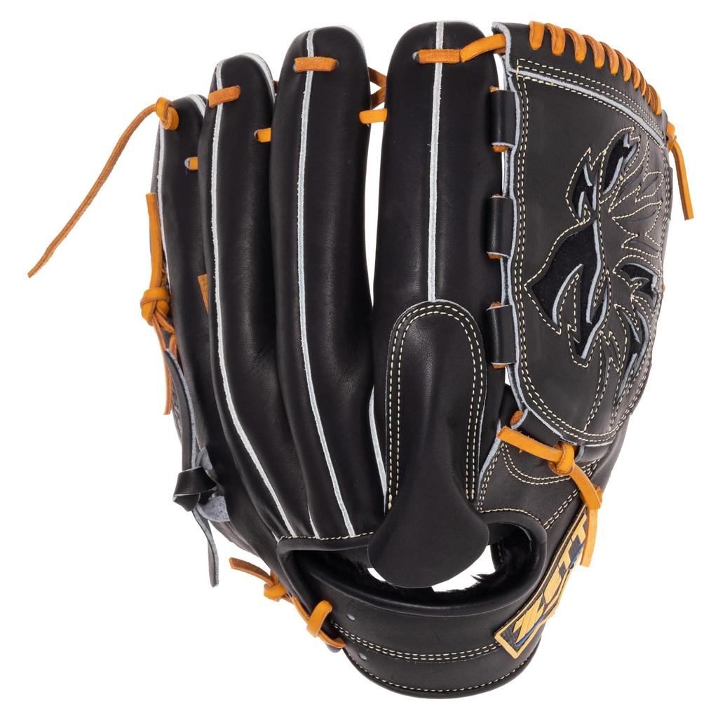 ZETT Neo Status Soft Baseball Black x Oak Size BRG312611 Glove, Pitcher's Glove, Right-Handed Throw, Brown, 4,