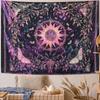 VIKAMA Purple Pink Starry Sky Sun Butterfly Tapestry Bohemian Mysterious Flower Totem Background Cloth Living Room Decoration