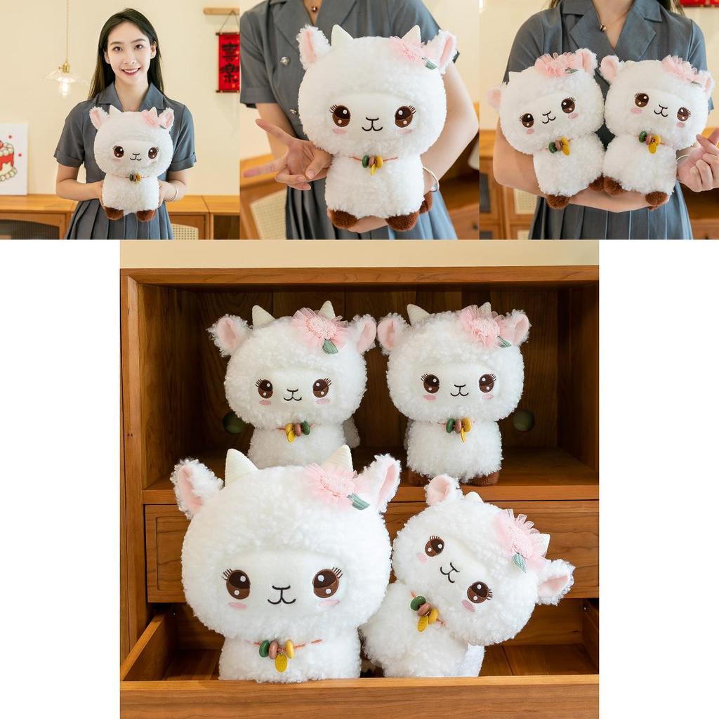 Adorable Short Plush Sheep Doll For Girls Perfect Birthday Gift And Wedding Decoration