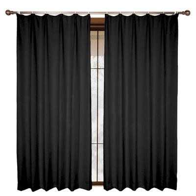 Sada 2 zatemňovacích závěsů, úroveň 1, jednobarevné, silné, účinné proti teplu a hluku, módní, s pamětí, pro úsporu energie, denní a noční, pro obývací pokoj, kavárnu, malé okno