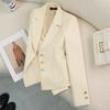 Spring and Autumn New Short Blazer Suit Beige Temperament Versatile High-end Casual Blazer