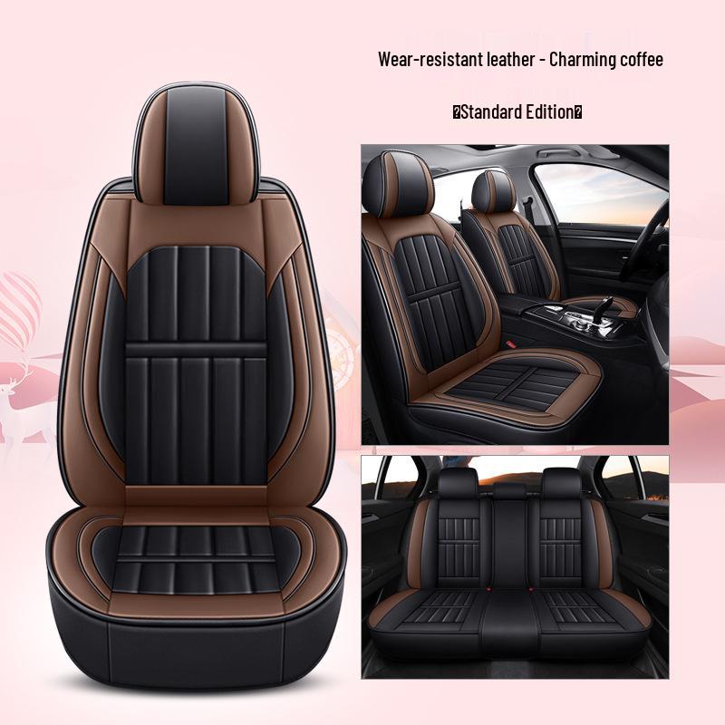 Universal Four-Season Leather & Ice Silk Car Seat Cover Cushion for All Models