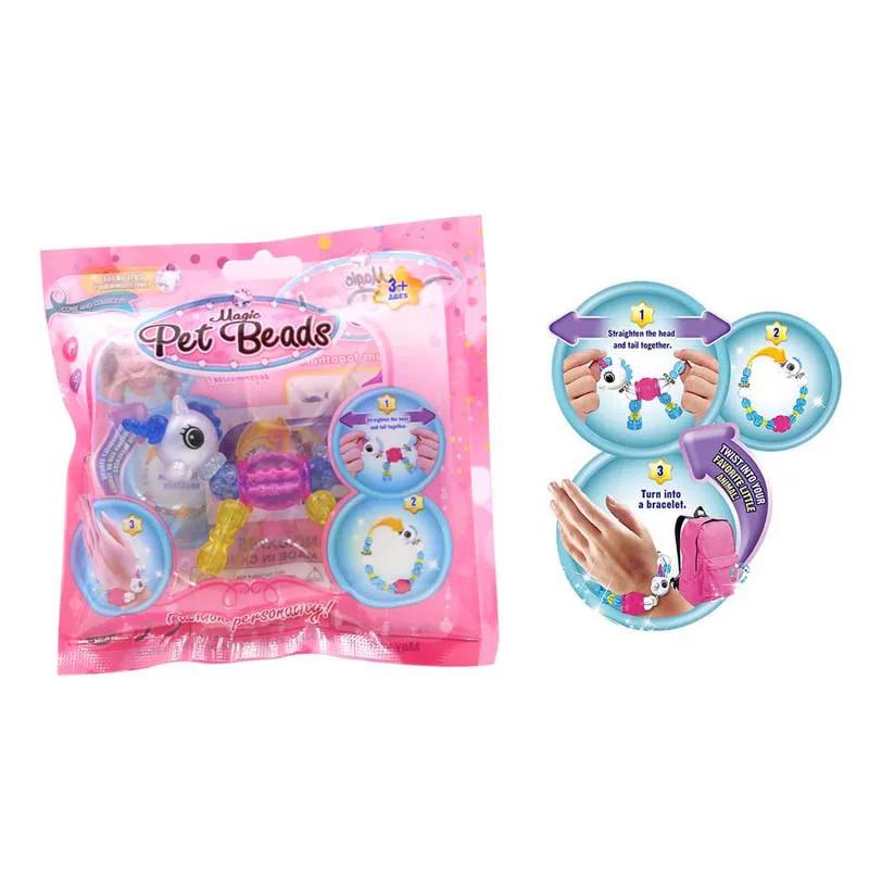 Cuentas Mágicas para Mascotas Pulseras de Amuletos de Animales Diy Pulsera de Mascota Transformable Creativa Juguete Lindo Coleccionable Regalo Para Niñas