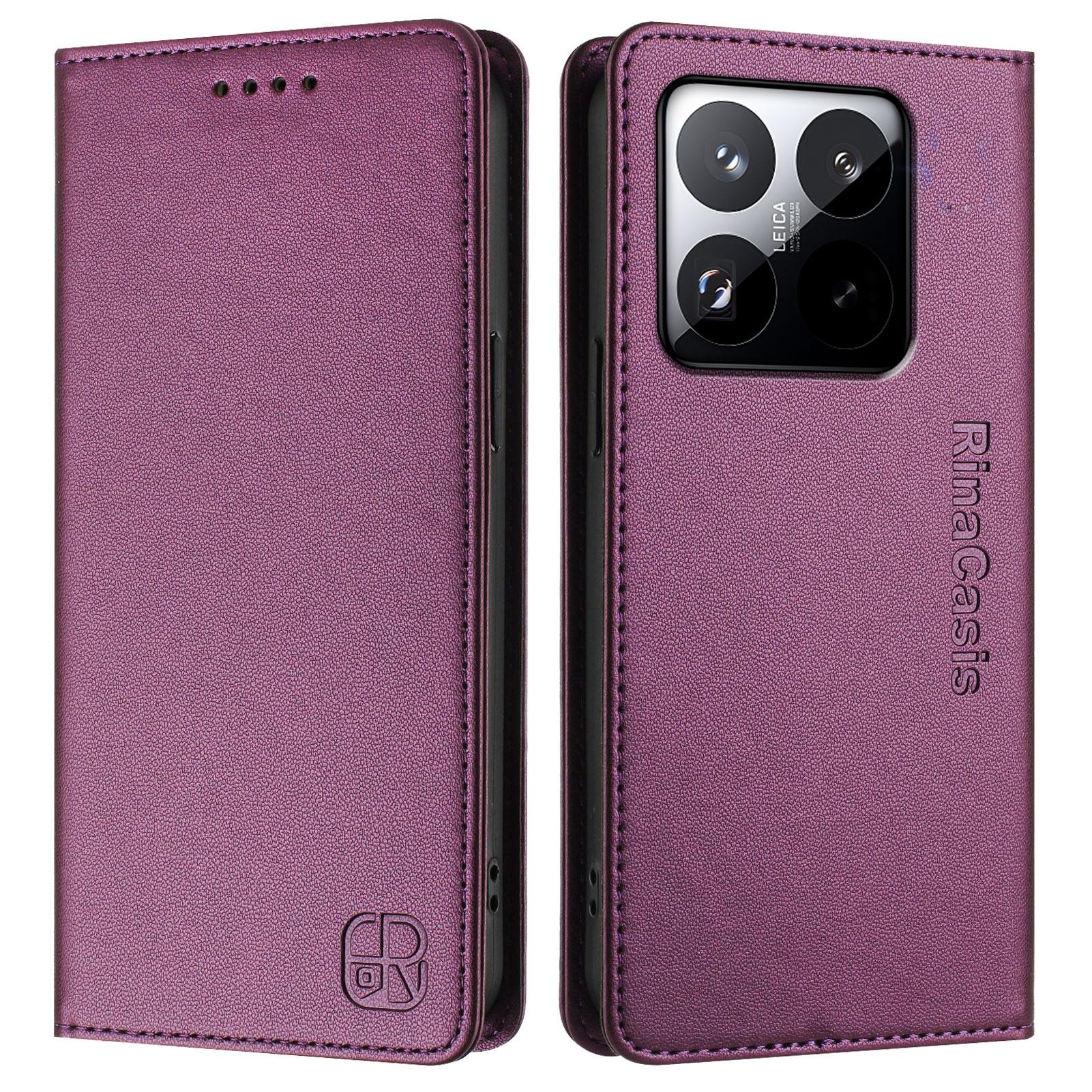 

Кожаный чехол для Xiaomi 15T RINACASIS RC01 Чехол для телефона с RFID-блокировкой Кошелек Подставка Violet