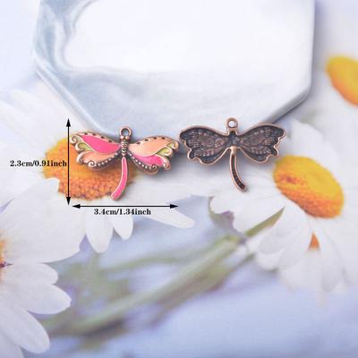 10pcs/lot Bohemian Style Dragonfly Charms Alloy Colorful Animals Ear Necklace Pendant DIY Jewelry Earring Components