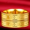 Gold-Plated Brass Couple Rings: Vietnamese Sand Gold 1314 Wedding and Qixi Gift Rings for Men and Women.