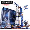 Space Aviation Manned Rocket Building Blocks With Astronaut Figure City Aerospace Model Bricks Children Toys For Kids