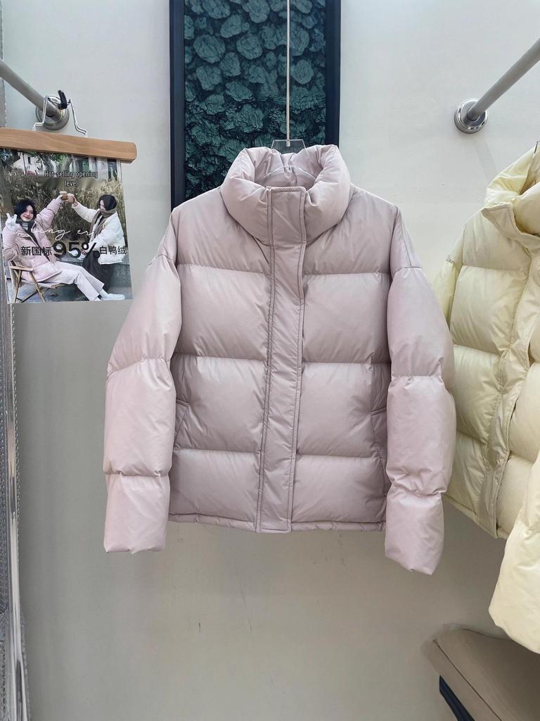 2025 Women's Petite Thickened White Duck Down Jacket - Short Stand-Up Collar