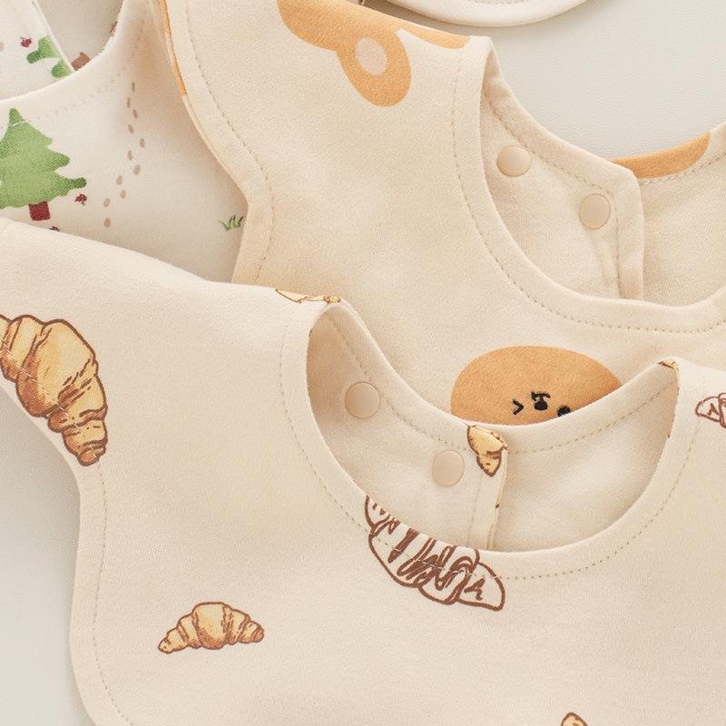 Unisex Pure Cotton 360° Petal-Shaped Absorbent Bib for Newborns