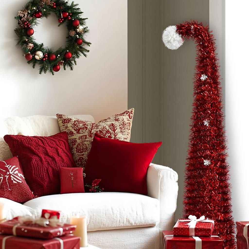 Scalable Christmas Tree With 1.5 Meter Green Leaves, Foldable Woolen Strips, Tree, Spiral Tree, Christmas Decoration Ornament