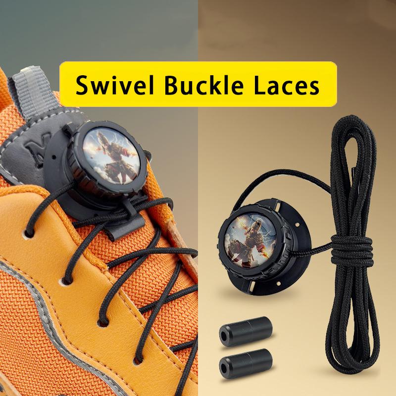 1Pair Fashion Wukong Swivel Buckle Laces Automatic Shoelaces Without Ties Sneakers No Tie Shoe Laces Kids Adult Shoelace