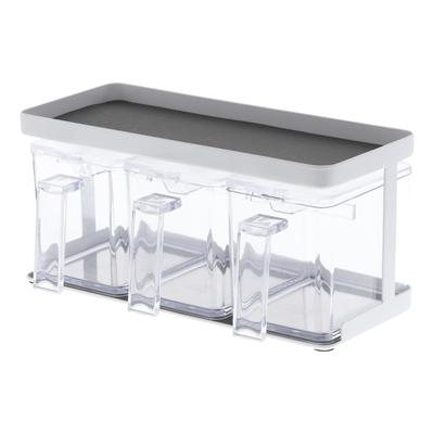 Yamazaki Jitsugyo Seasoning Condiment Condiment Stocker Rack Tower Set of 3 White 3343 &