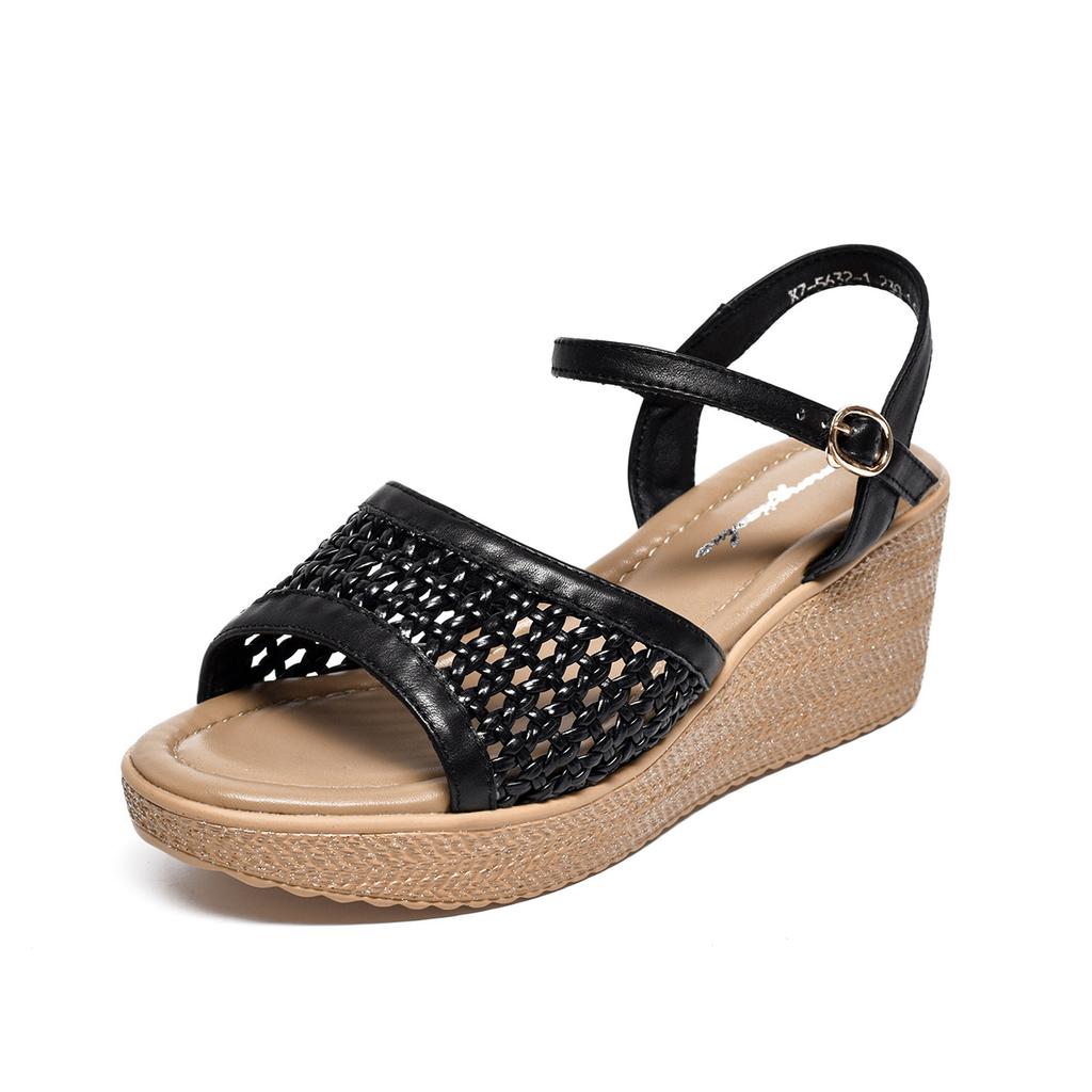 Wedge sandals women's summer new fish mouth woven platform sandals waterproof table muffin and women's Roman sandals