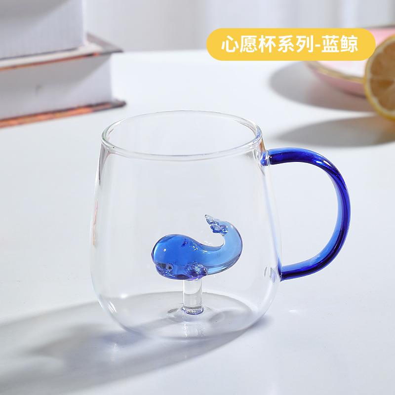 400 ml 3D-Wasserglas, Cartoon-Tierform, Glastasse, Kaffeetasse, kreatives Design, Modellierung, süßes Trinkglas, Wasserbecher, Geschenk für Liebhaber