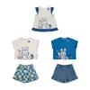 Youyou Girls' Summer Cotton Outfit Set