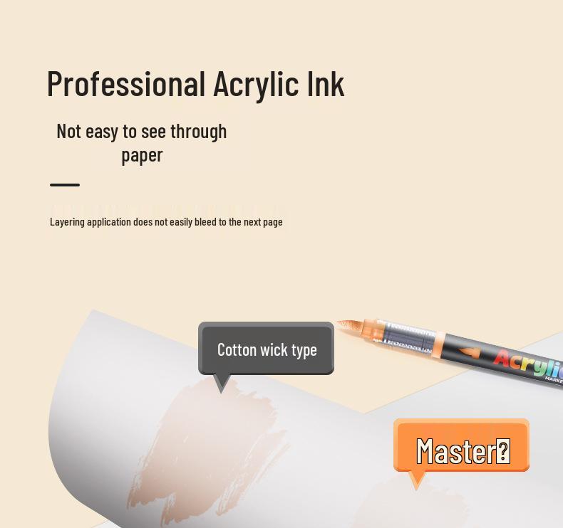 60-Color Soft Tip Liquid Ink Acrylic Marker Set for Primary School Art