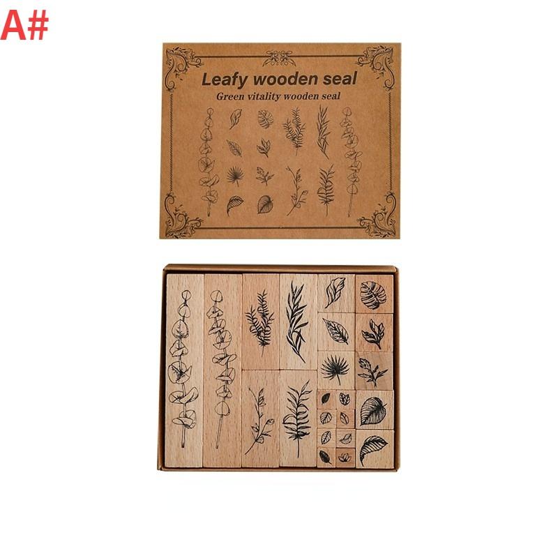 22 Stück Vintage Pflanzen- und Blumen-Tagebuchstempel, Holzstempel für Scrapbooking, Kartendekoration, Prägung, Basteln, Standardstempel