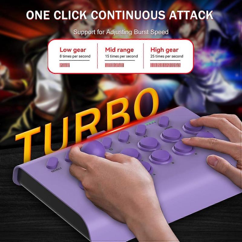 Joystick Controller 3-mode Connection for PS4/PS3/Xbox One/Switch (Pure Purple)